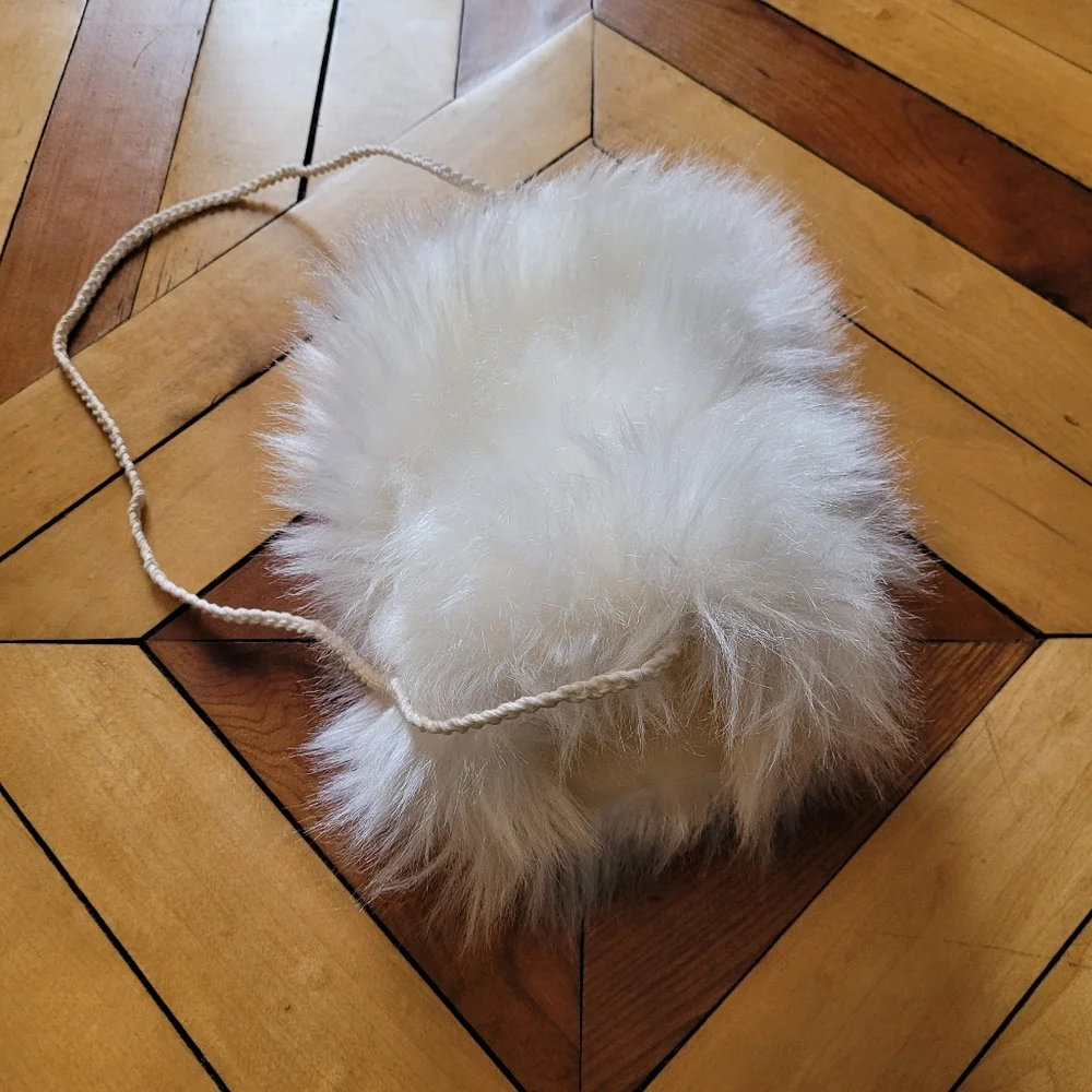 Vintage child's furry muff hand warmer